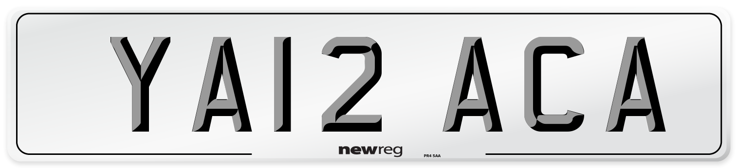 YA12 ACA Number Plate from New Reg